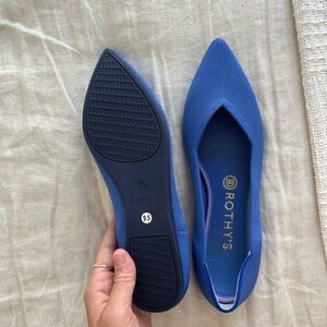 Rothy’s The Point Classic Blue Solid Washable and Sustainable Flat Shoes